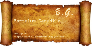 Bartalus Germán névjegykártya
