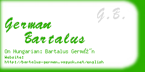 german bartalus business card